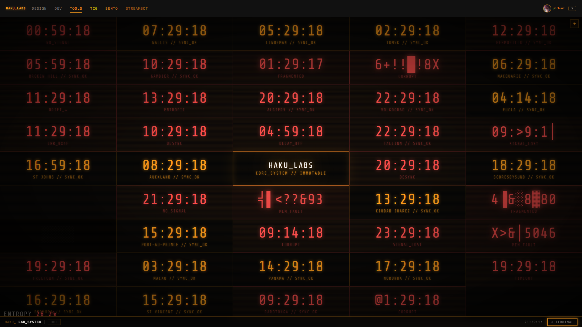 Wall of Time — état corrompu, l'entropie monte